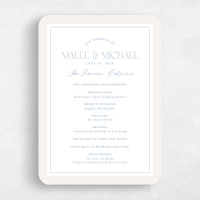 Blue Rounded Wedding Program - Seren