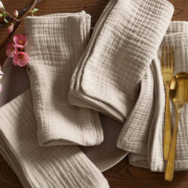 Organic Airy Gauze Napkins (Set of 8) - Dune