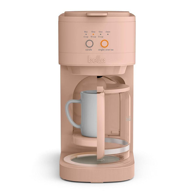 bella VersaBrew 2-in1 Coffee Maker, Fits-anywhere Kitchenware, Brew 3 Sizes Carafes & Single Serve Cups, Dishwasher Safe Reusable Filter & Filter Holder, Iced Coffee Function, 60oz Tank, Blossom