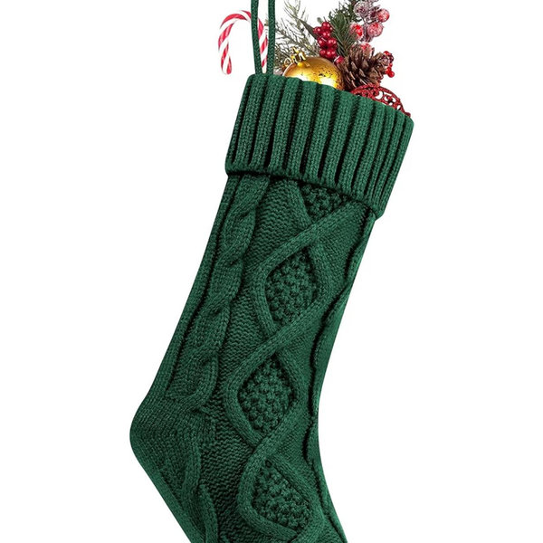 Fesciory 1 pack Christmas Stocking Green 18in