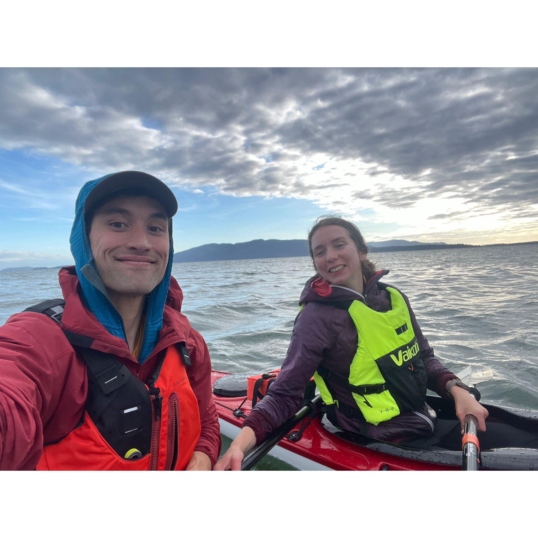 Kayaking! Gotta take advantage of living 1 mile from the ocean - but, our garage space is getting very limited (ask us about our latest shed-building endeavor)