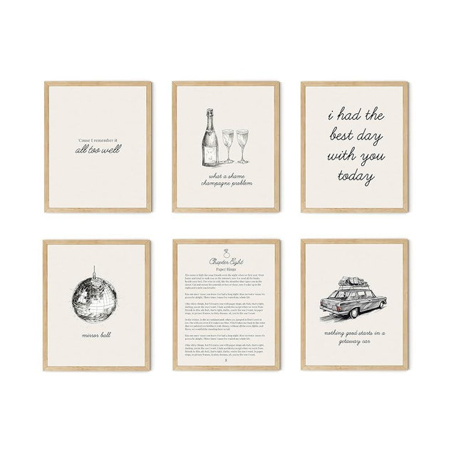 TwoDays Taylor Room Decor Aesthetic, Swift Folklore Music Lyrics Wall Decor Posters, Album Covers Art Prints for Bedroom, Fans Birthday Party Decorations. (8" x 10", Set of 6, UNFRAMED)