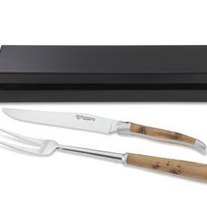 Laguiole en Aubrac Carving Set, Juniper Wood