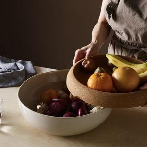 Shallow White Ceramic Fruit Storage Bowl