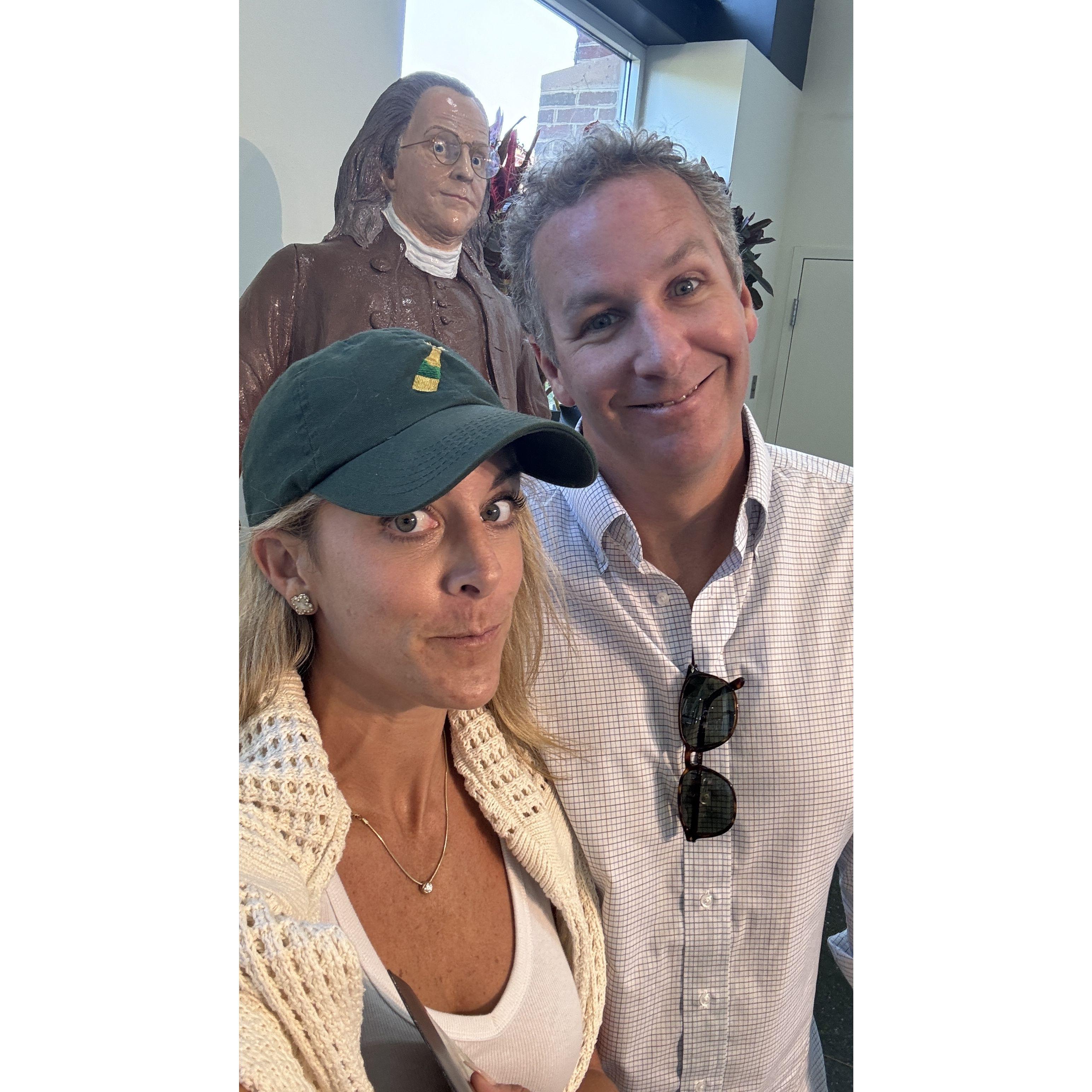 Saying hi to Ben Franklin in Philly