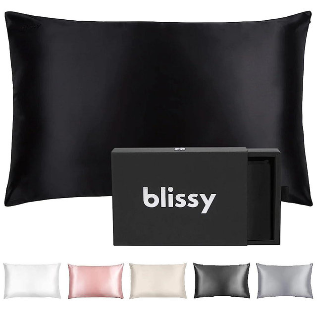 Blissy Silk Pillowcase - 100% Pure Mulberry Silk - 22 Momme 6A High-Grade Fibers - Satin Pillow Cover for Hair & Skin - Regular, Queen & King with Hidden Zipper