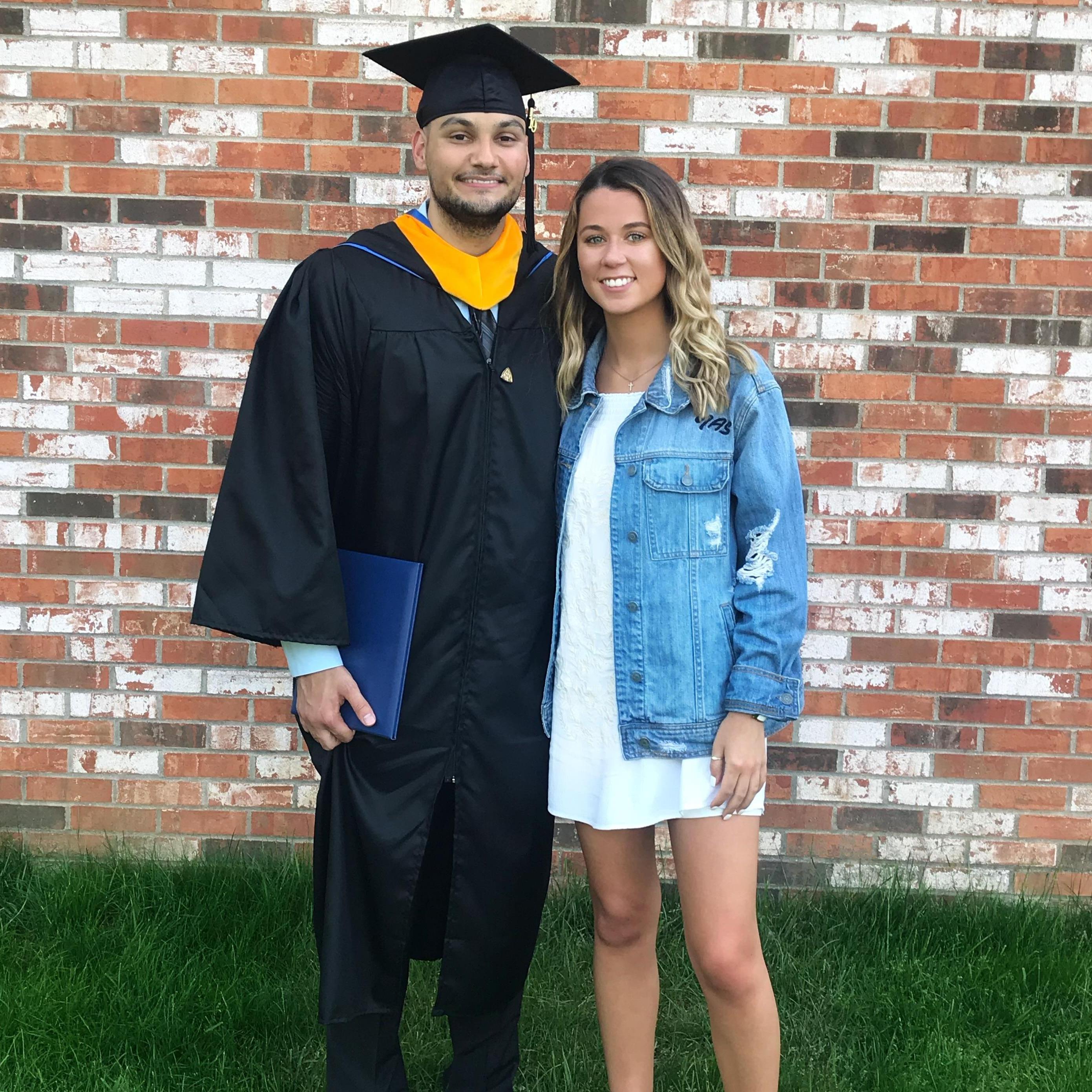 Racing to eachothers college graduations because they both were on the same day! 2019