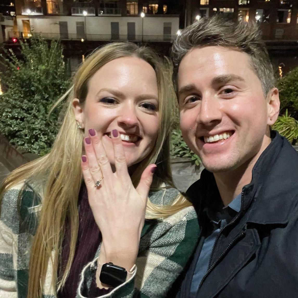 He proposed in Milwaukee along the river front!