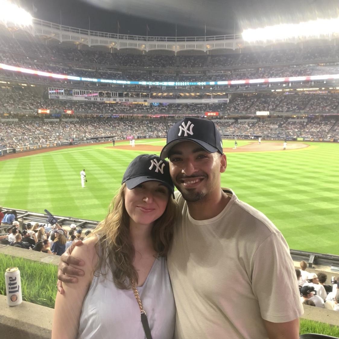 Our first Yankee game, May 2024.