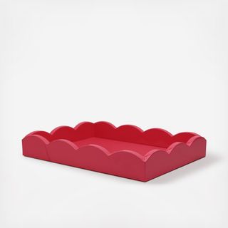 Scalloped Small Lacquered Ottoman Tray