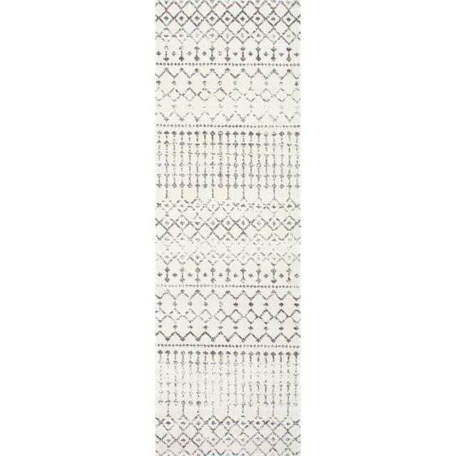 2'6"x10' Runner Moroccan Blythe Area Rug Gray - nuLOOM