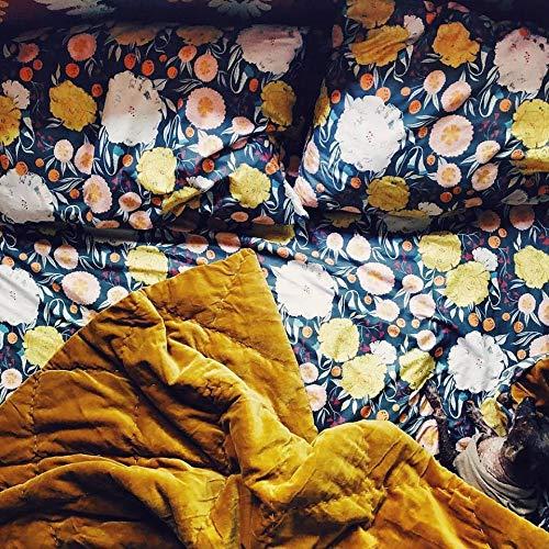 Where the Polka Dots Roam Vintage Floral on Gray Queen Size Sheet, Soft Sheets for Deep Matresses, 4 Piece Full Size Set in Gray with Coral Pink, Seafoam Teal, Yellow Flowers