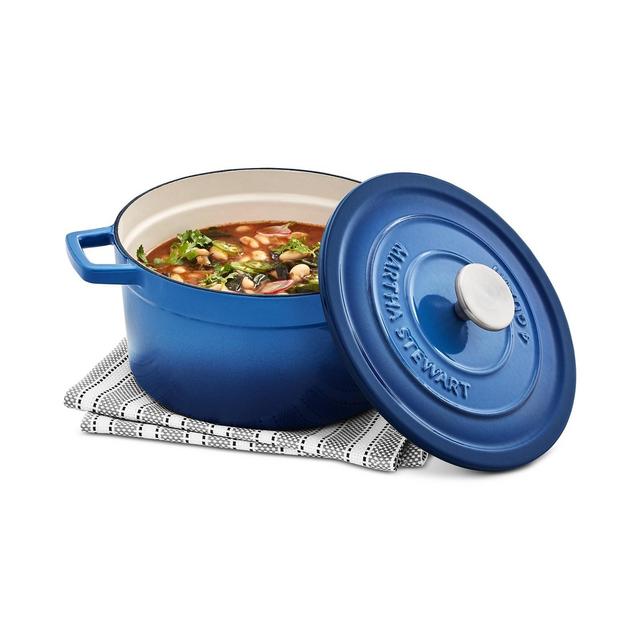 Martha Stewart Collection 4-Qt. Enameled Cast Iron Round Dutch Oven, Created for Macy's