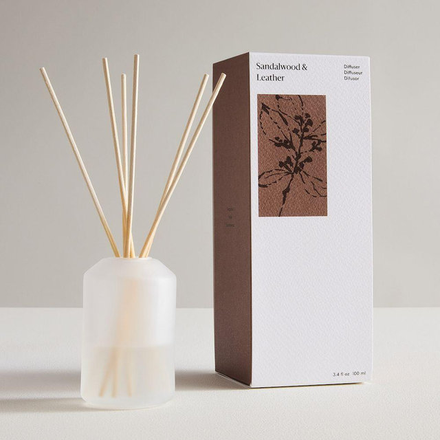 West Elm Homescent, Glass Diffuser, 3.4 oz, Sandalwood