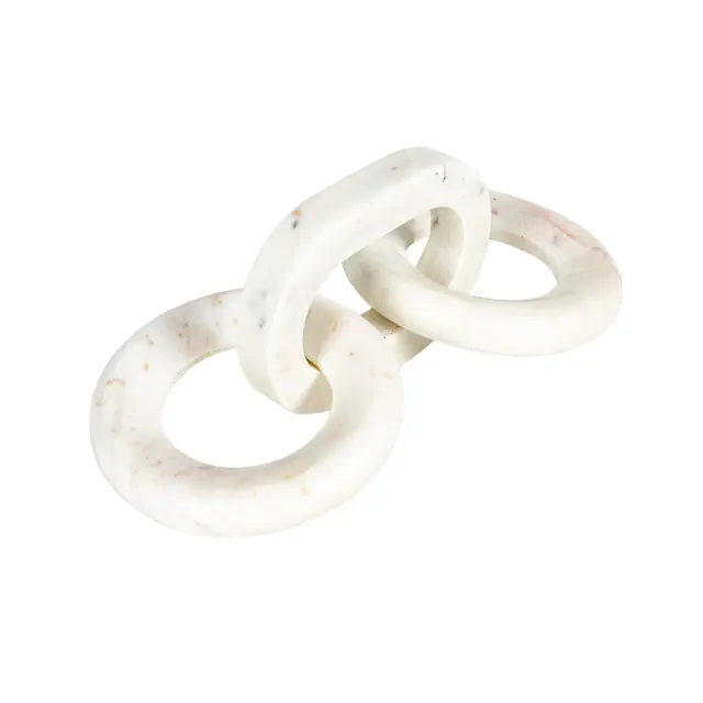 Storied Home Marble Chain Décor, White