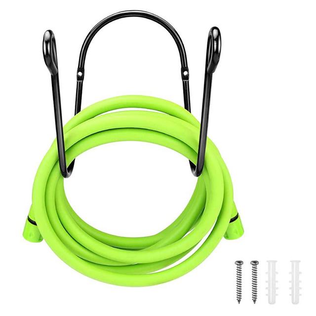 Deluxe Wall Mount Garden Hose Hanger Duty Metal Hose Holder Easily Holds 150 5/8’’ Hose Solid Steel Extra Bracing