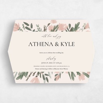 Beige Diamond Wedding Invitation - Oaklyn Landscape