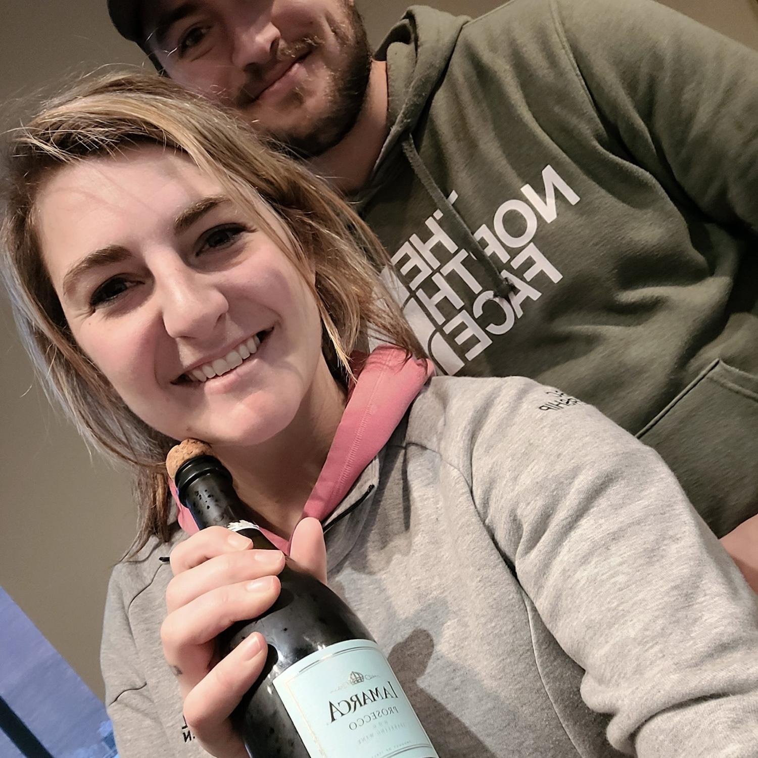 Toasting to getting the keys to our loft in Pittsburgh!
