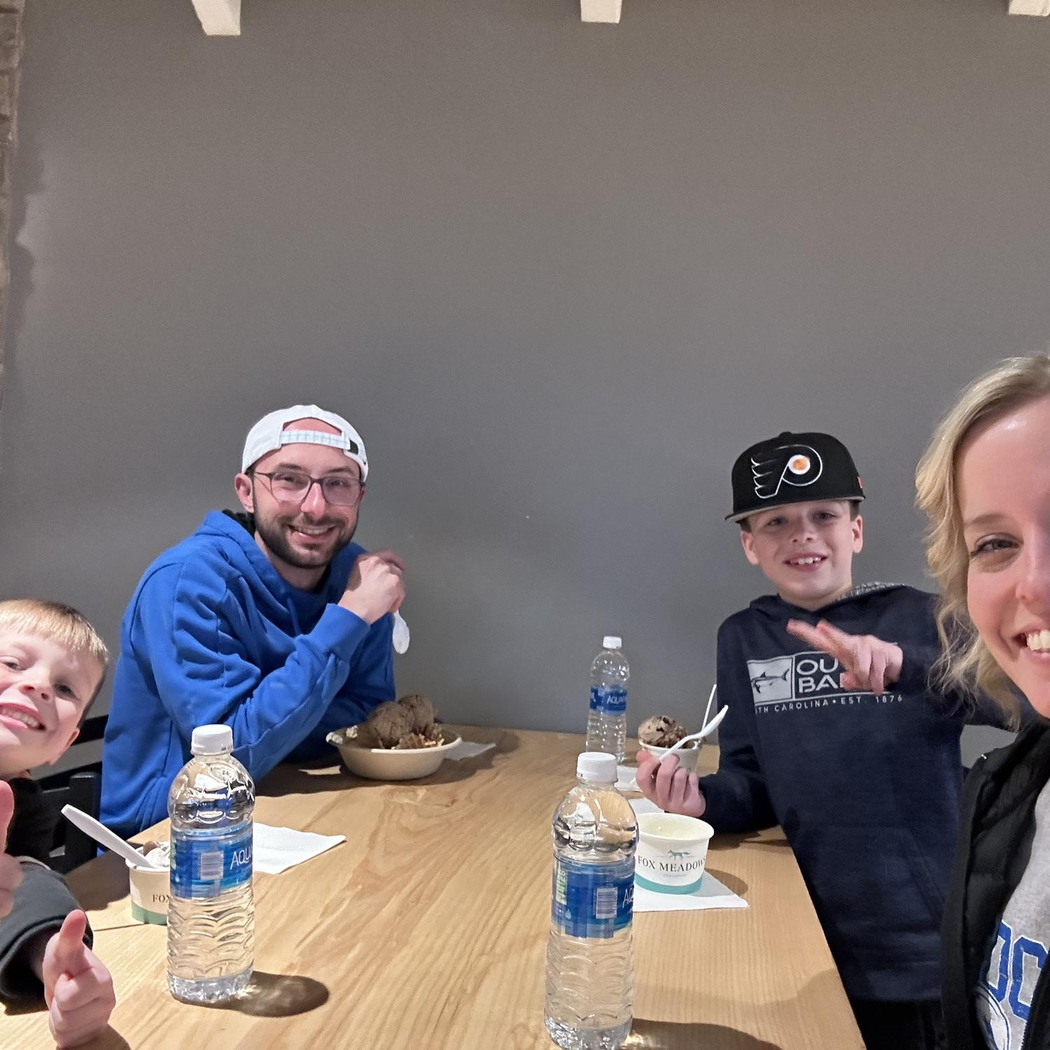Ice cream date with Micah and Caleb, Katie’s nephews.