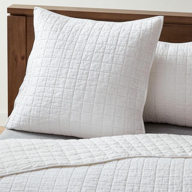 Warm White Belgian Flax Linen Sham Euro