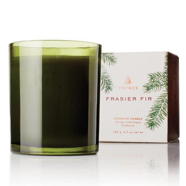 Thymes Molded Green Glass Candle - 6.5 Oz - Frasier Fir
