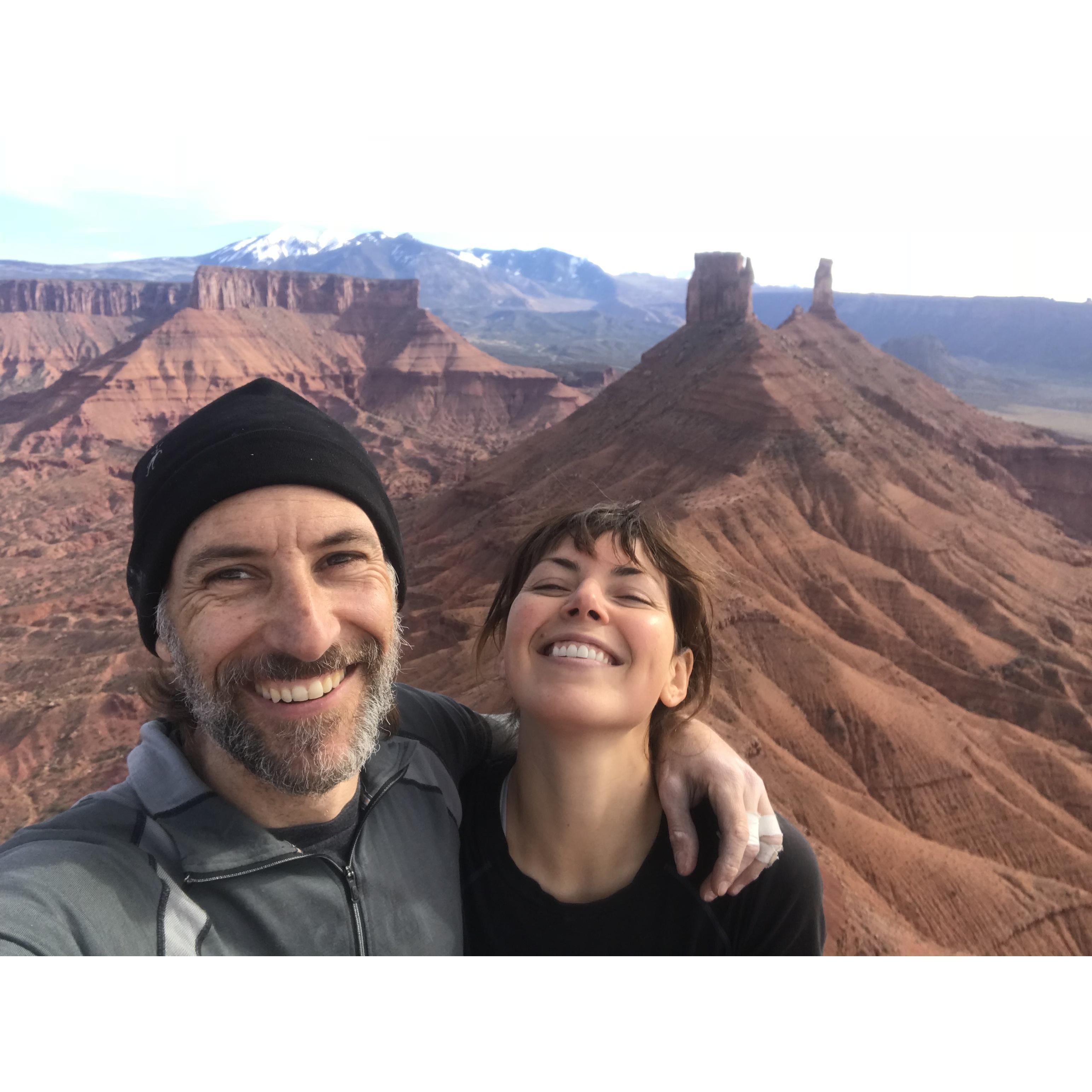 Summit of Sister Superior Tower, Castle Valley UT.