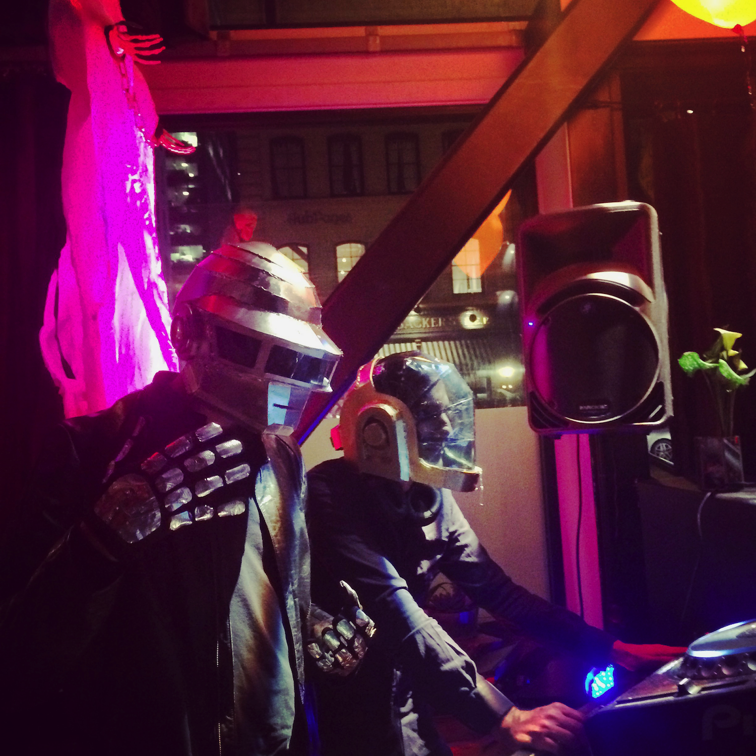 Jamie and Matthew as Daft Punk one of the more recent Halloweens.