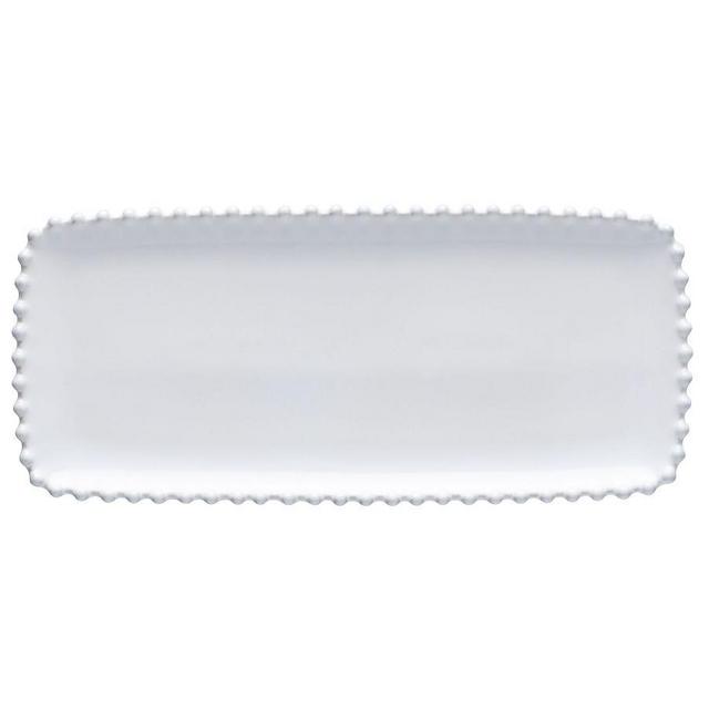 Costa Nova Pearl Stoneware Rectangular Serving Tray, 12" - White
