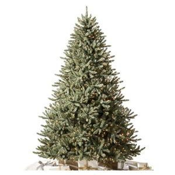 Balsam Hill 7ft Pre-Lit Classic Blue Spruce - Artificial Christmas Tree with 850 Clear Incandescent Lights, Easy Plug Technology, Premium Stand for Indoor Holiday Decorating