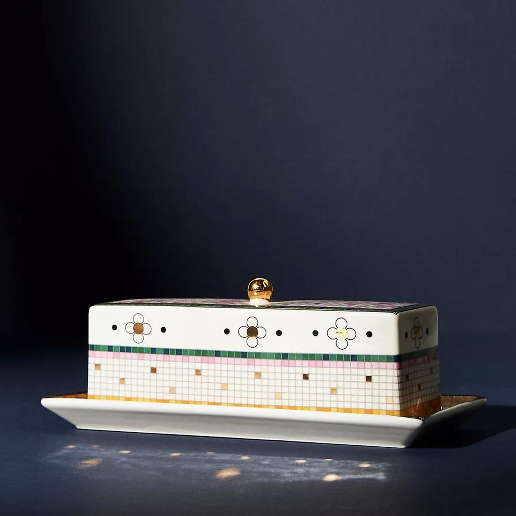 Bistro Garden Tile Butter Dish