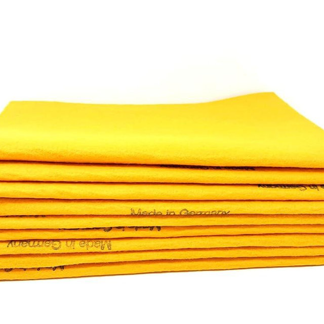 10 Pack Extra Large Original German Shammy Cloths Chamois Towels Absorbent Super Shammy for Pets, Parenting Tool Cleaning for Home and Commercial Use Wholesale Bulk (Orange)