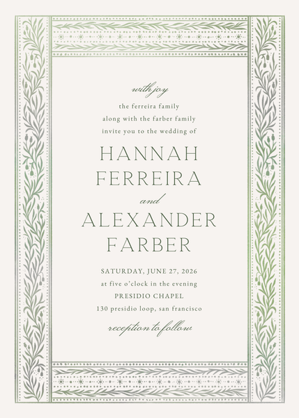 Viridian Portrait | Linen | Zola Wedding Invitations
