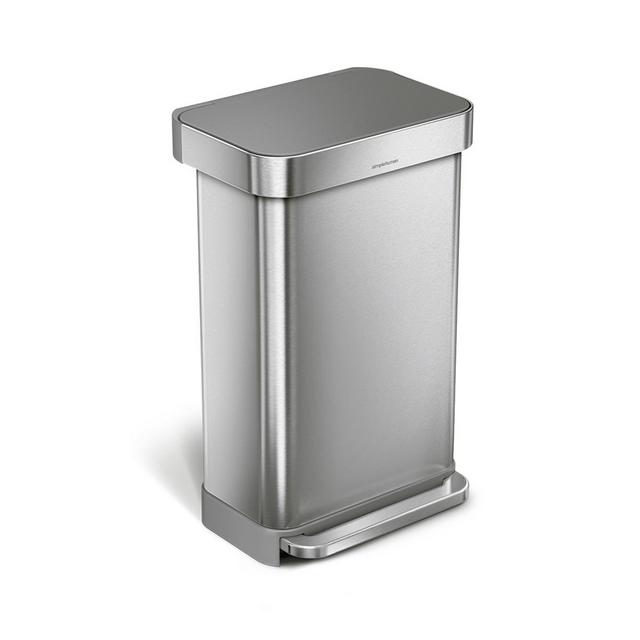 Stainless Steel Rectangular Step Can with Liner Pocket