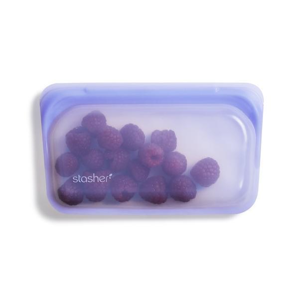 Stasher reusable silicone snack bag in Jade color