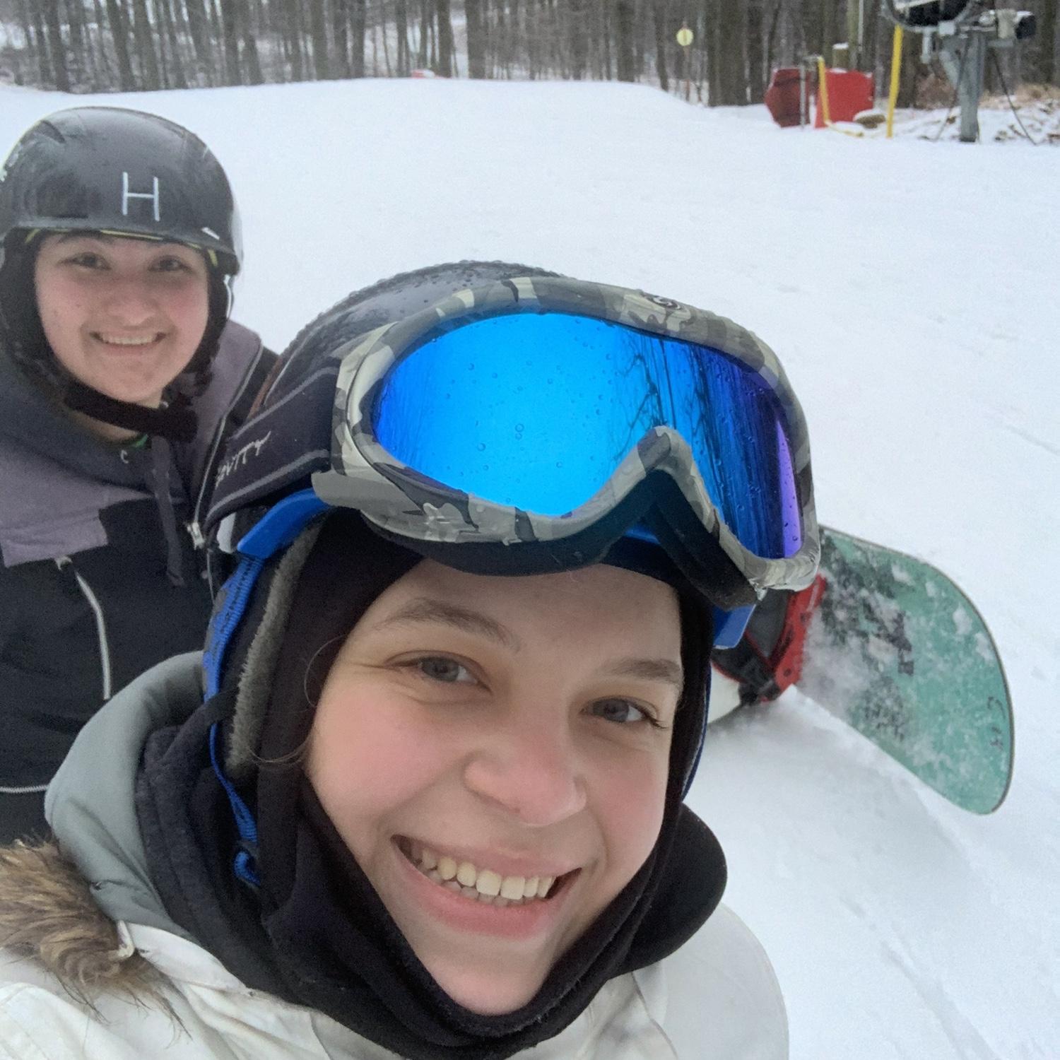 First time snowboarding, Amber was a great teacher!