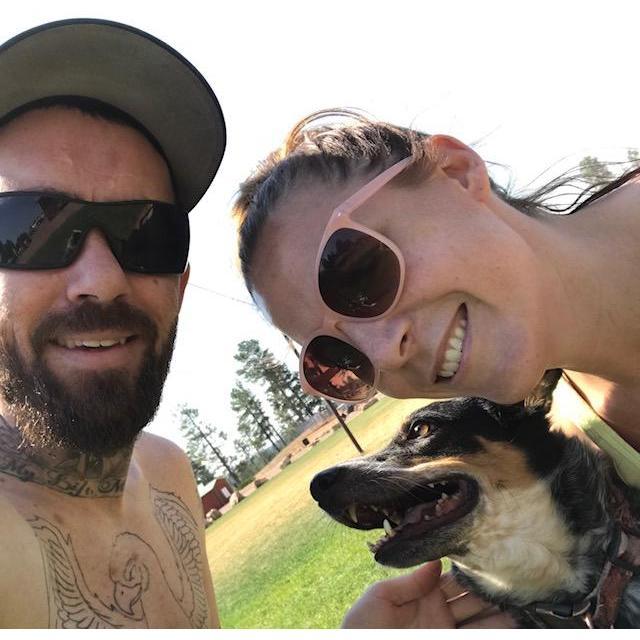 Our baby doodle camping with us