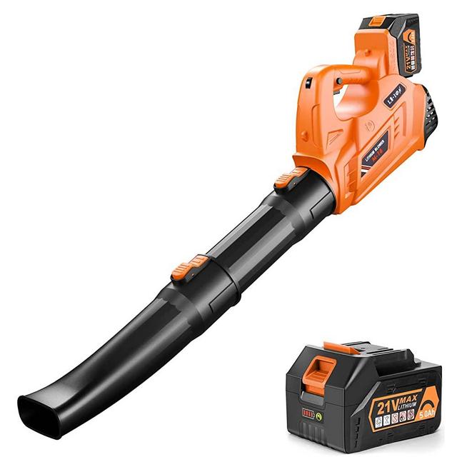 EKACO Cordless Leaf Blower-320 CFM & 180MPH Battery Leaf Blower with 5.0AH Battery and Charger,6 Variable Speed Control for Blowing Leaves,Snow Debris and Dust