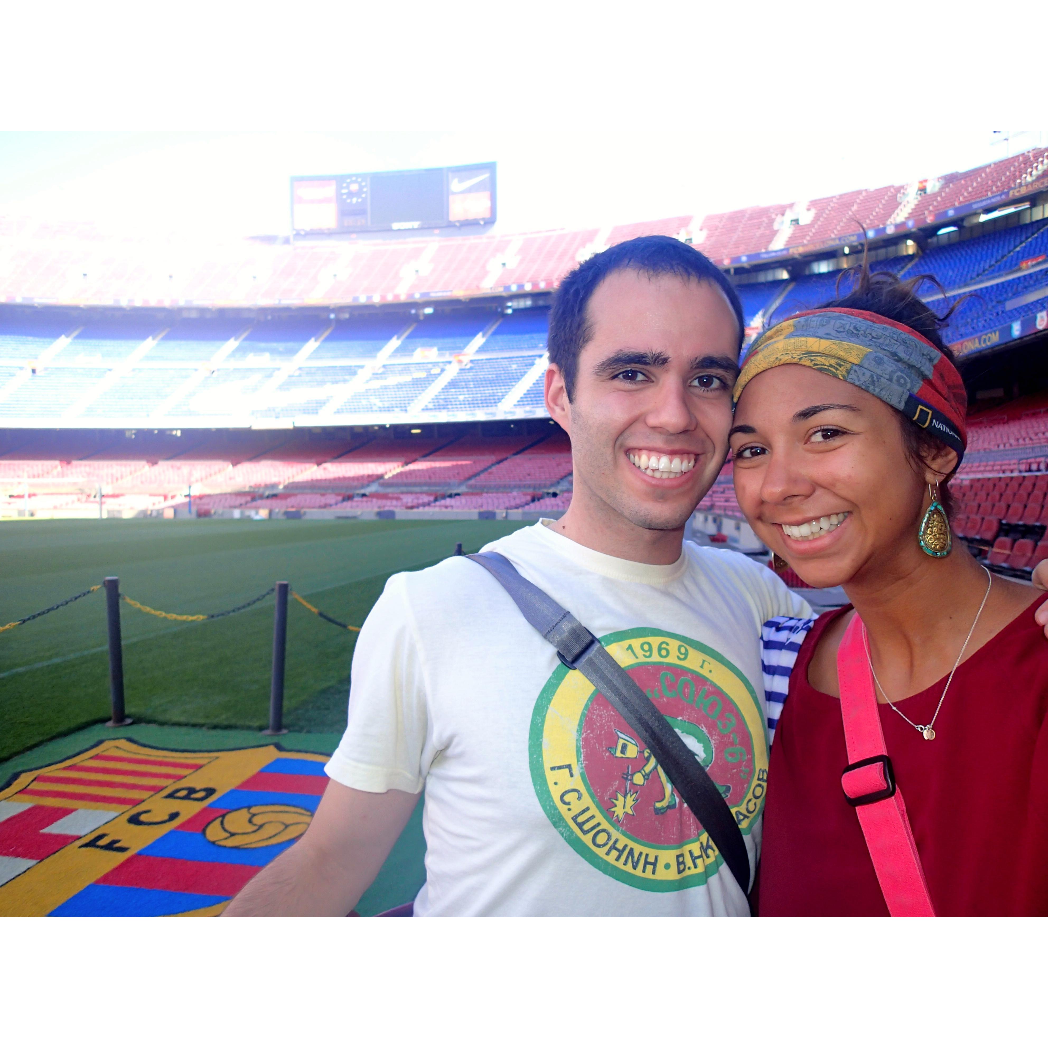Our first Europe trip together. Ale's dream visit to the home of his FAVORITE soccer team- FC Barcelona. He LOVES Barca...maybe even more than Jezelle...well his Barca love comes in at a close 2nd :)