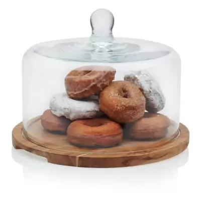 Libbey® Glass Acacia Wood Serving Board with Dome