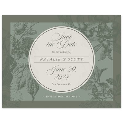 Deep Sage, Green Wedding Digital Save the Date - Ridgemoor Landscape