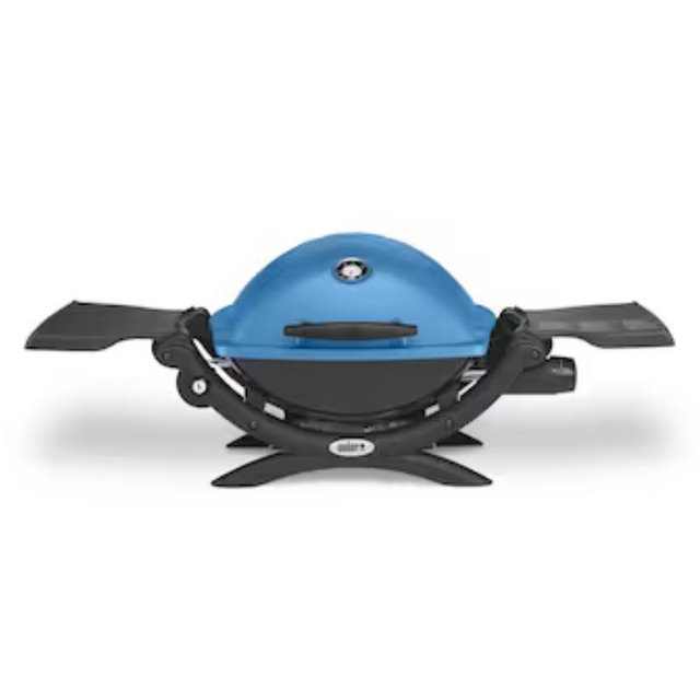 Weber Q 1200 189-Sq. in Blue Portable Liquid propane Grill