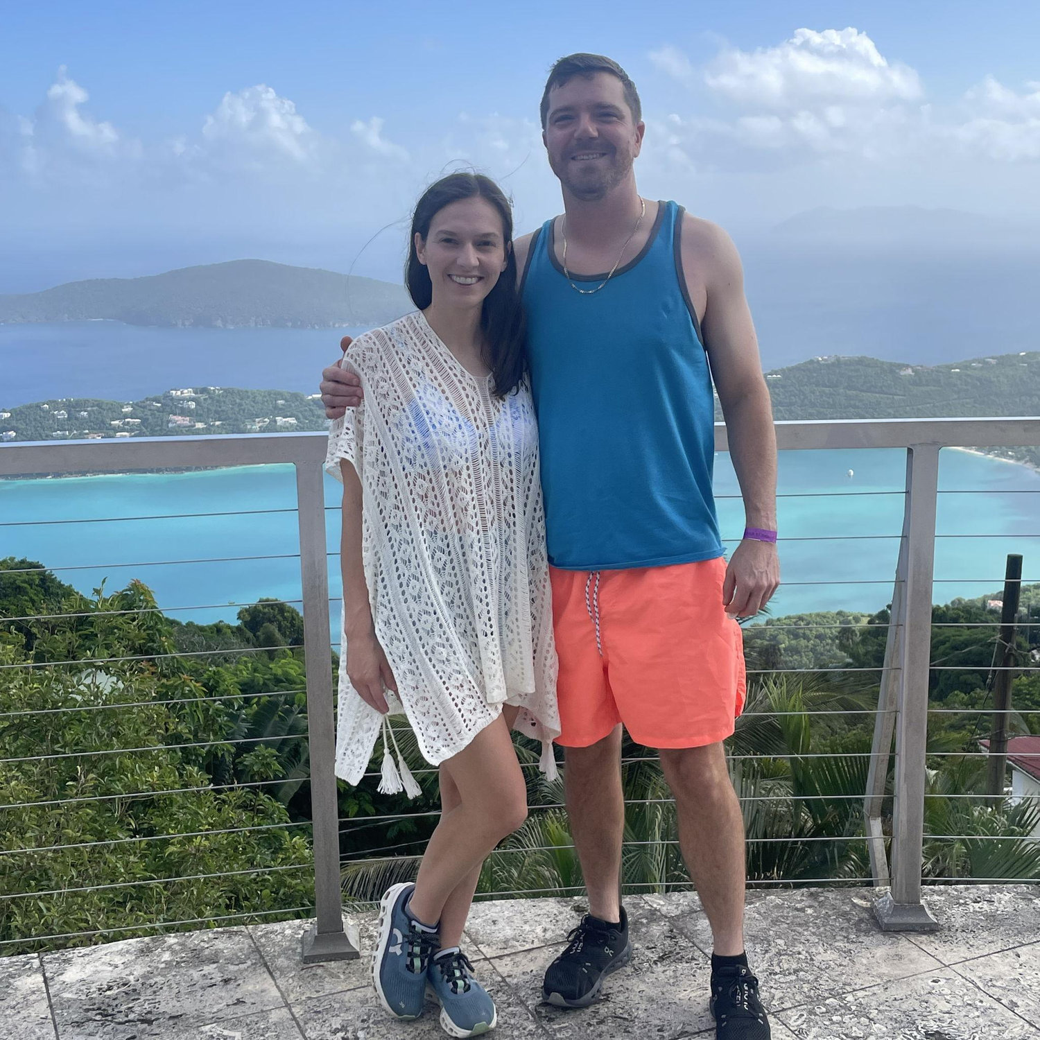 At the mountain top overlooking Magens Bay in St. Thomas, USVI.