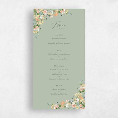 Laurel Green Wedding Menu - Pourpier