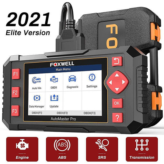 FOXWELL Car Scanner NT604 Elite OBD2 Scanner ABS SRS Transmission, Check Engine Code Reader,Diagnostic Scan Tool with SRS Airbag Scanner,Car Diagnostic Scanner for Cars