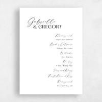 White Wedding Program - Sundell