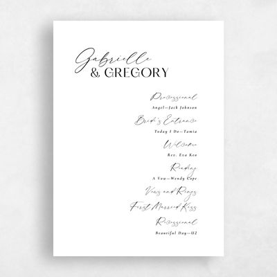 White Simple Wedding Program - Sundell