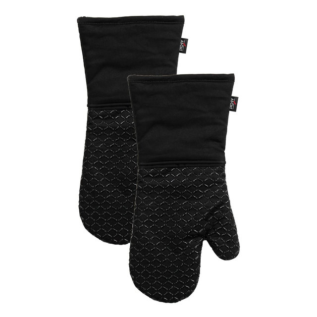 All-Clad Ogee Silicone Printed Oven Mitt, 2-Pack, Black