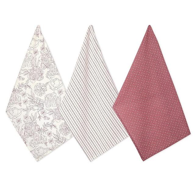 Folkulture Kitchen Towels or Tea Towels for Kitchen Decorations, 18 X 28 Inches Set of 3 Cute Dish Towels and Dishcloths Set for Farmhouse Décor for Spring or Summer, 100% Cotton, Withered Rose