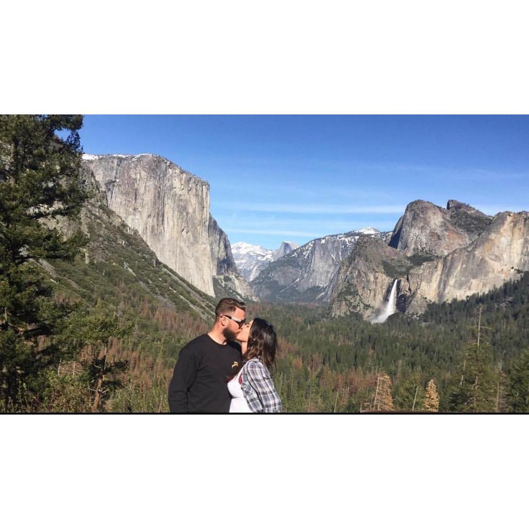 Our first trip to Yosemite, showing him my home town.