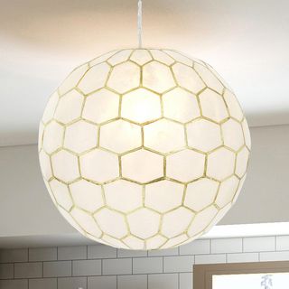 Simone Capiz Honeycomb Globe Pendant Light